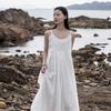 2025 Spring/Summer Cotton Linen Women's Flowing Fairy Irregular Hem Spaghetti Strap Dress for Travel Photography
