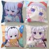 Anime Miss Kobayashis Dragon Maid Cushion Cover Soft  EasyWash Pillow Case  Versatile for Couch Bed Travel and Office