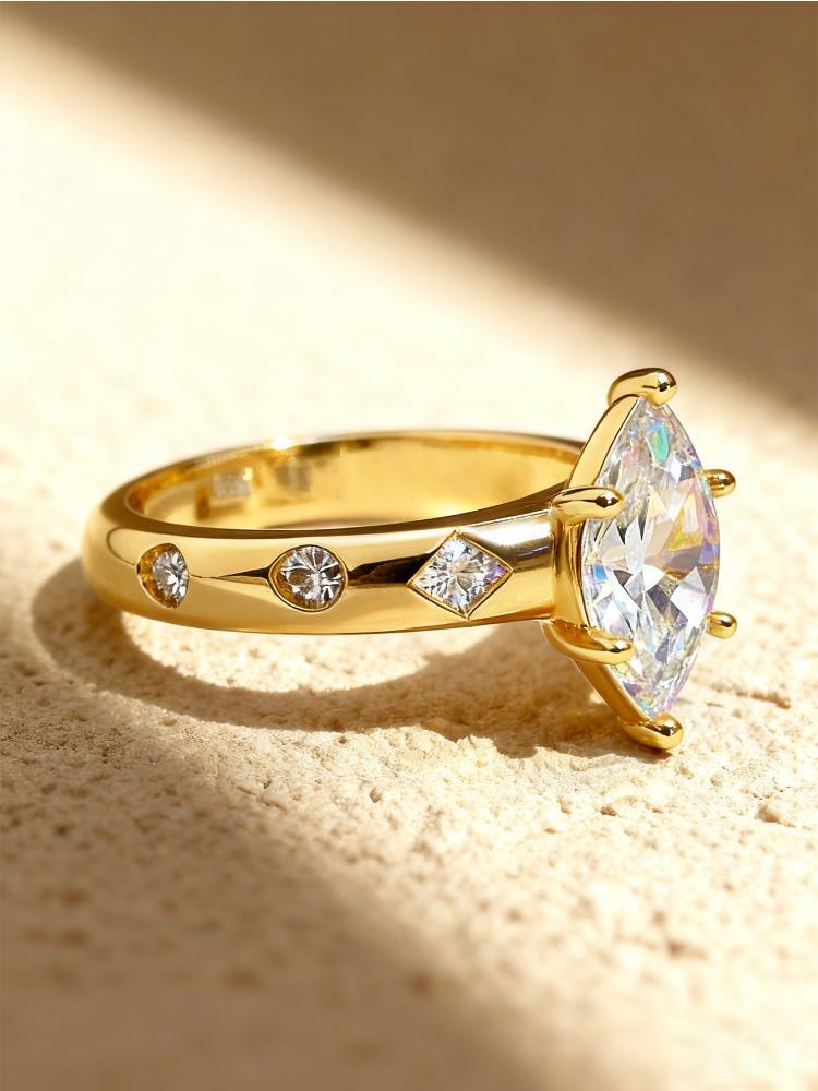 925 Sterling Silver Fashionable Luxury Elegant Marquise Zircon Ring for Women Anniversary Wedding High Quality Fine Jewelry