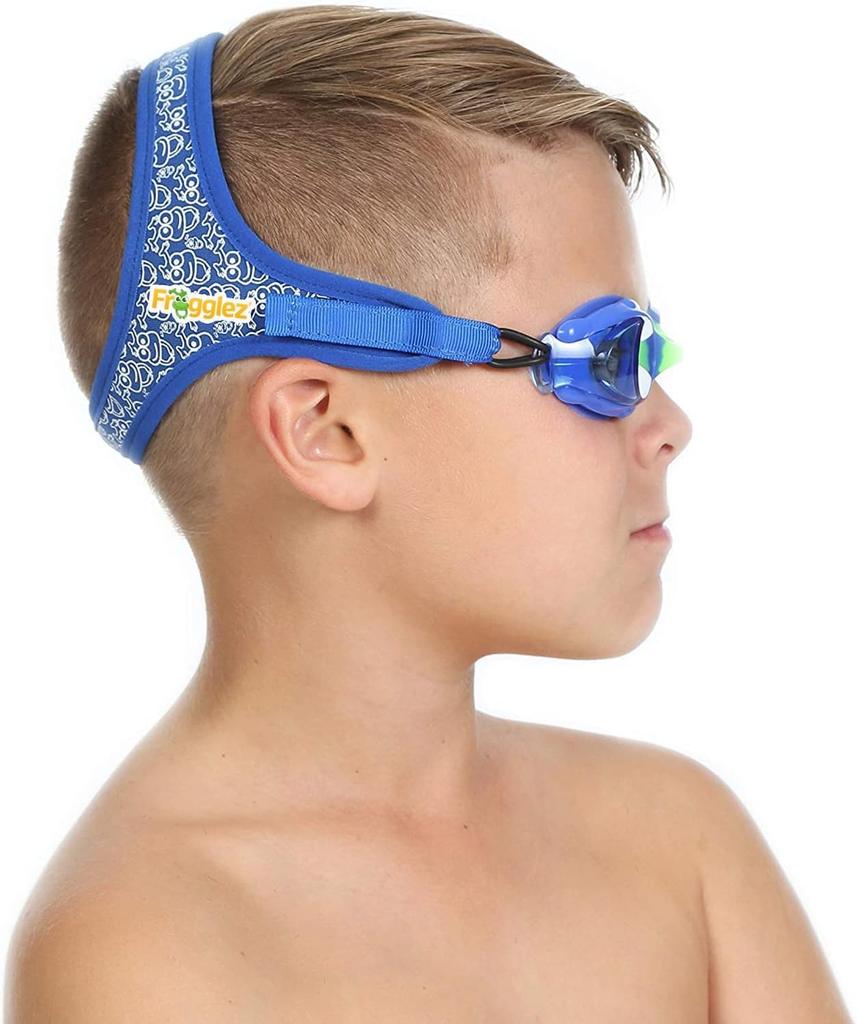 Frogglez Swimming Goggles for Under 10s Swimming Instructor Premium Painless Strap Anti-Fog (Ages 3-10) - Recommended;