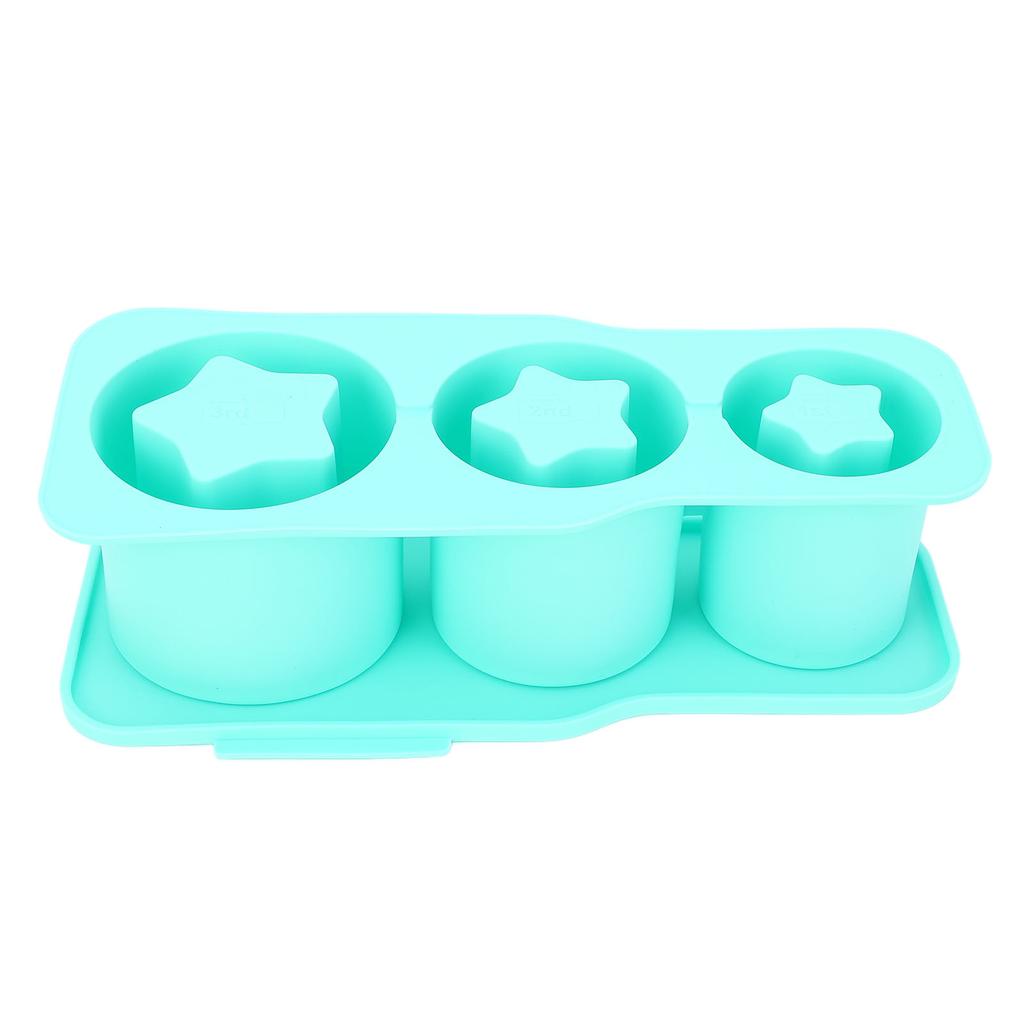 Silicone Ice Cube Tray for Universal Tumbler Cup 20 30 40oz 3 Star Shaped Hollow Ice Mold Maker