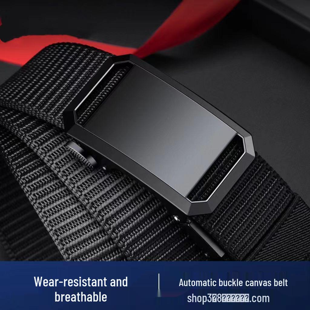 Ceinture Tactique en Toile à Boucle Automatique pour Homme - Nylon Imitation, Loisirs de Plein Air, Style Militaire