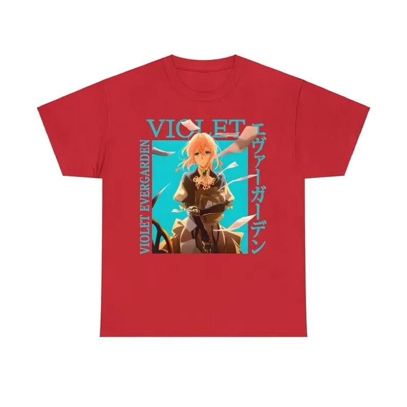Anime tričko Violet Evergarden Klasická manga postava Unisex Černé Oversized Ležérní dámské a pánské tričko