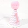 Pink & White First Birthday Party Hat - Girl's 1st Birthday Crown with Photo Props for Decorations and Dressing