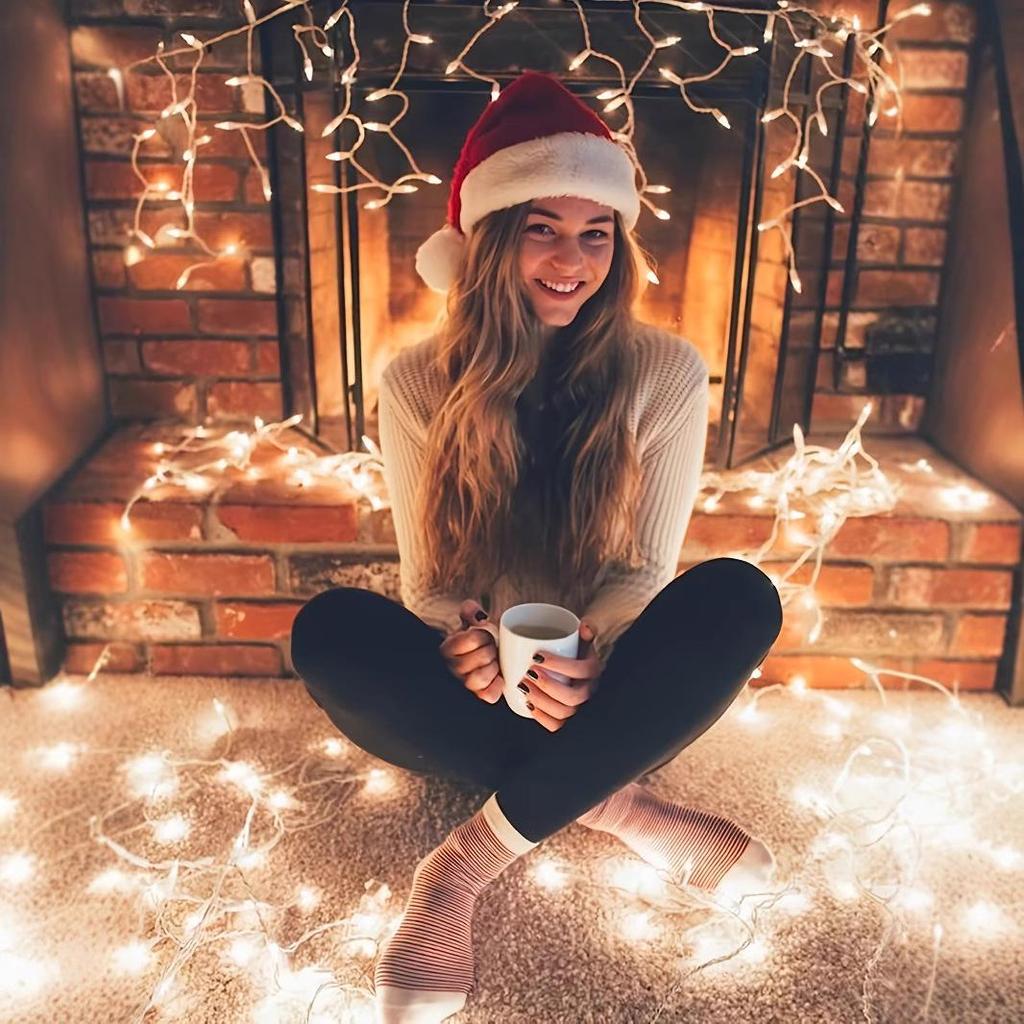 Women's High-Waisted Fleece Yoga Leggings - Elastic, Warm, Slimming, Tummy Control, Autumn/Winter Style