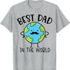 Best Dad In The World Earth Father Day Graphic TShirt Unisex Short Sleeve Crew Neck Tee