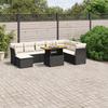 VidaXL Garden Lounge Set with Cushions 9 Pcs, Patio Sofas, Patio Furniture Set, Outdoor Furniture, Black 3270972