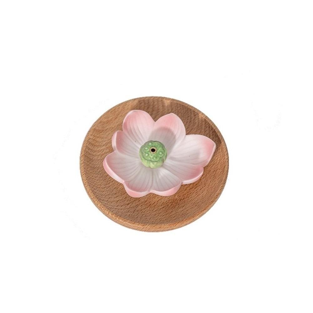 Support d'encens à 1 trou Brûle-encens Lotus Céramique Brûleur d'encens de méditation Porte-bâtonnet Fleur Vintage Zen Brûleur d'encens