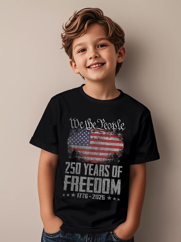 T-Shirts (kids unisex)250Th Anniversary 1776 to 2026 Retro American Flag 250Th Anniversary Commemorative Style July 4Th Th