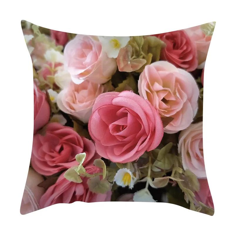 

Красивые цветы роза девушка наволочка свадебный романтический подарок садовый диван домашний декор плед 45x45cm