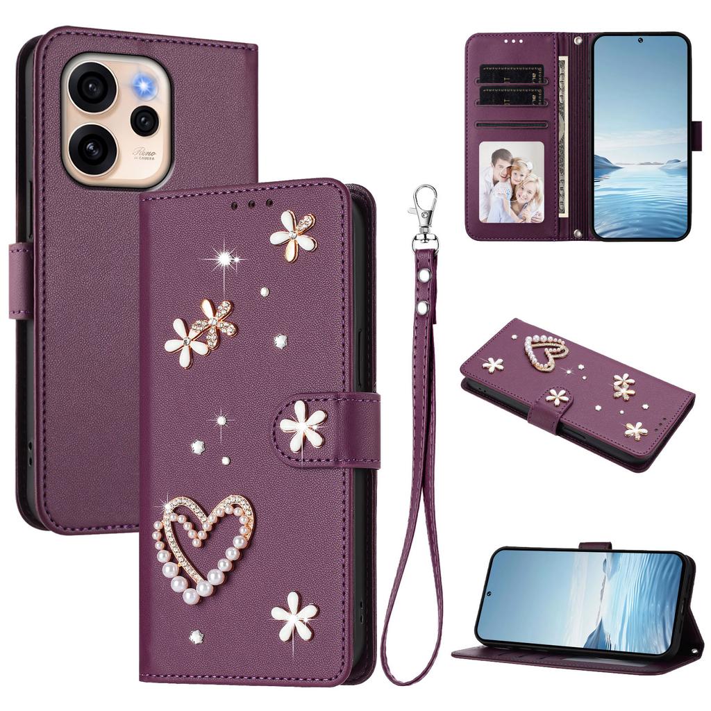 Wallet Case for Reno15 F 5G - Leather/PU, With Lanyard