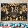 18th Birthday Party Backdrop Polyester Banner Photo Booth Decoration 96