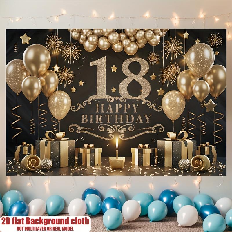 18th Birthday Party Backdrop Polyester Banner Photo Booth Decoration 96