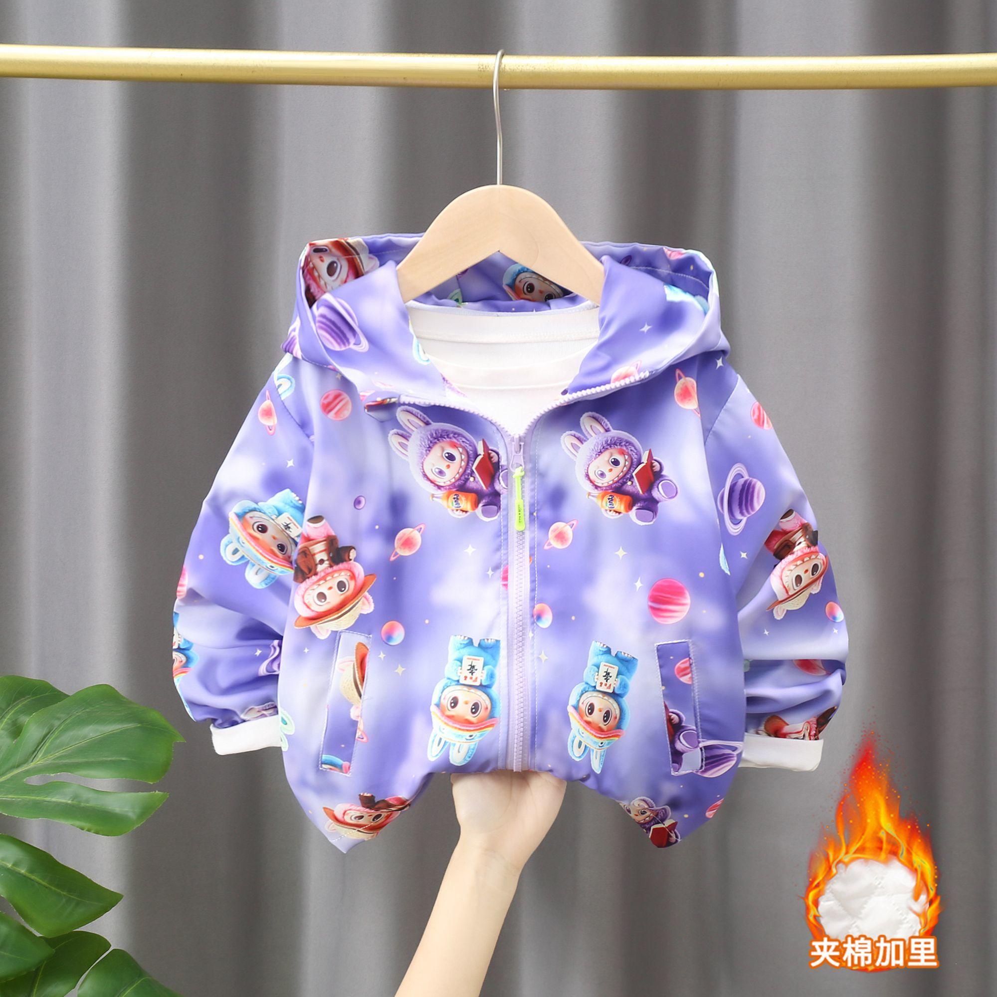 

Детская ветровка, модная весенне-осенняя куртка с хлопковой подкладкой, повседневная куртка с капюшоном для мальчиков и девочек 100