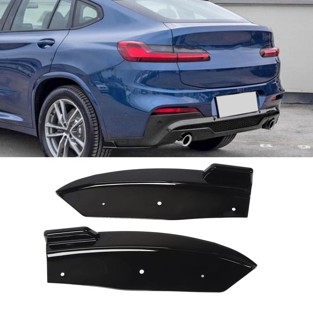 2 Pcs Rear Bumper Lip Spoiler Aerodynamic Lightweight Lower Chin Diffuser Splitter for X4 G02 M‑Sport 2018 To 2021