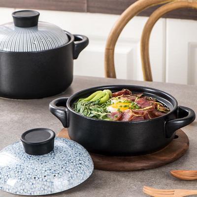 ZISIZ Japanese Style Double-Handled Ceramic Casserole Pot