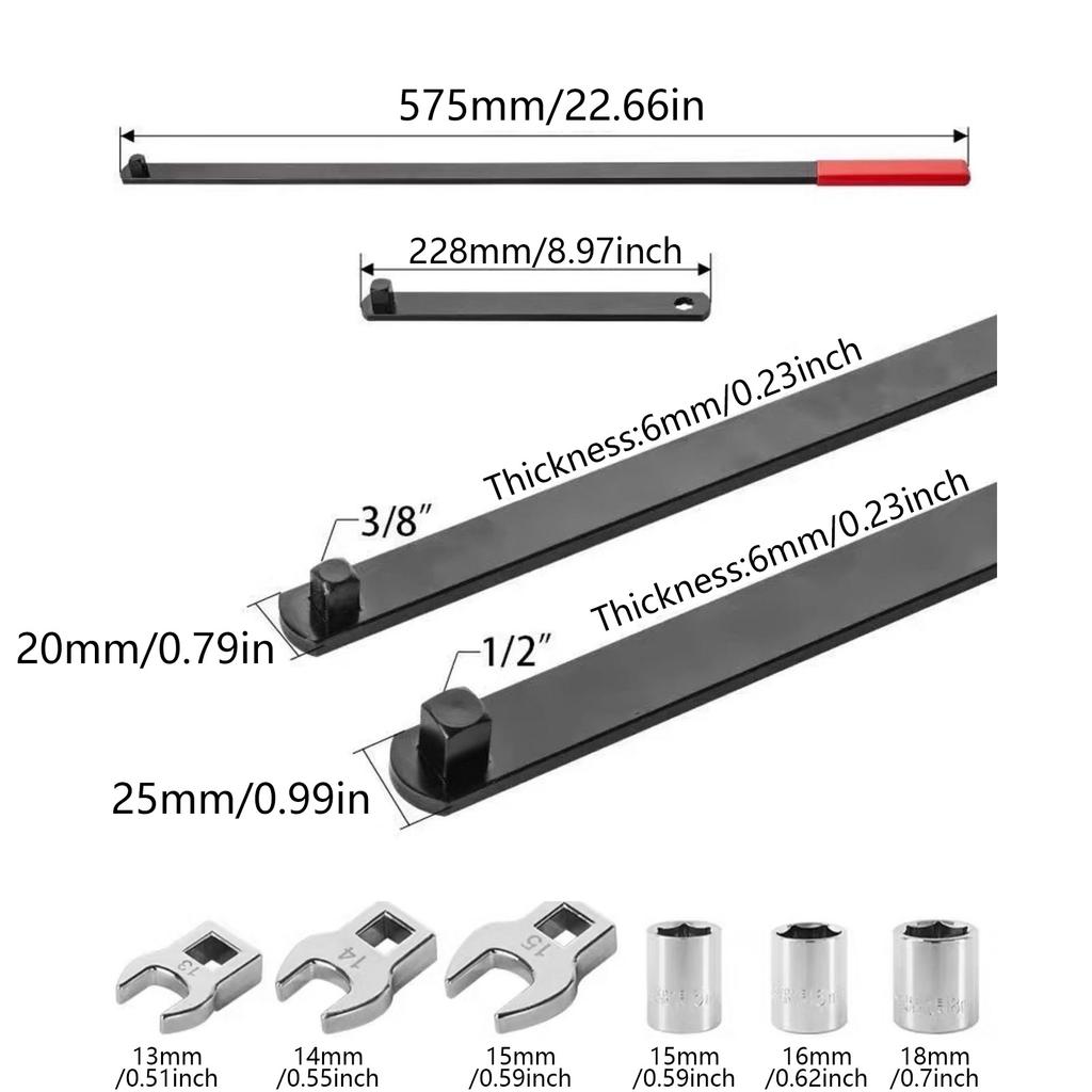 Adjustable Idler Pulley Wrench Set Steel Idler Pulley for Efficient Belt Maintenance & Enhances Vehicle Performances