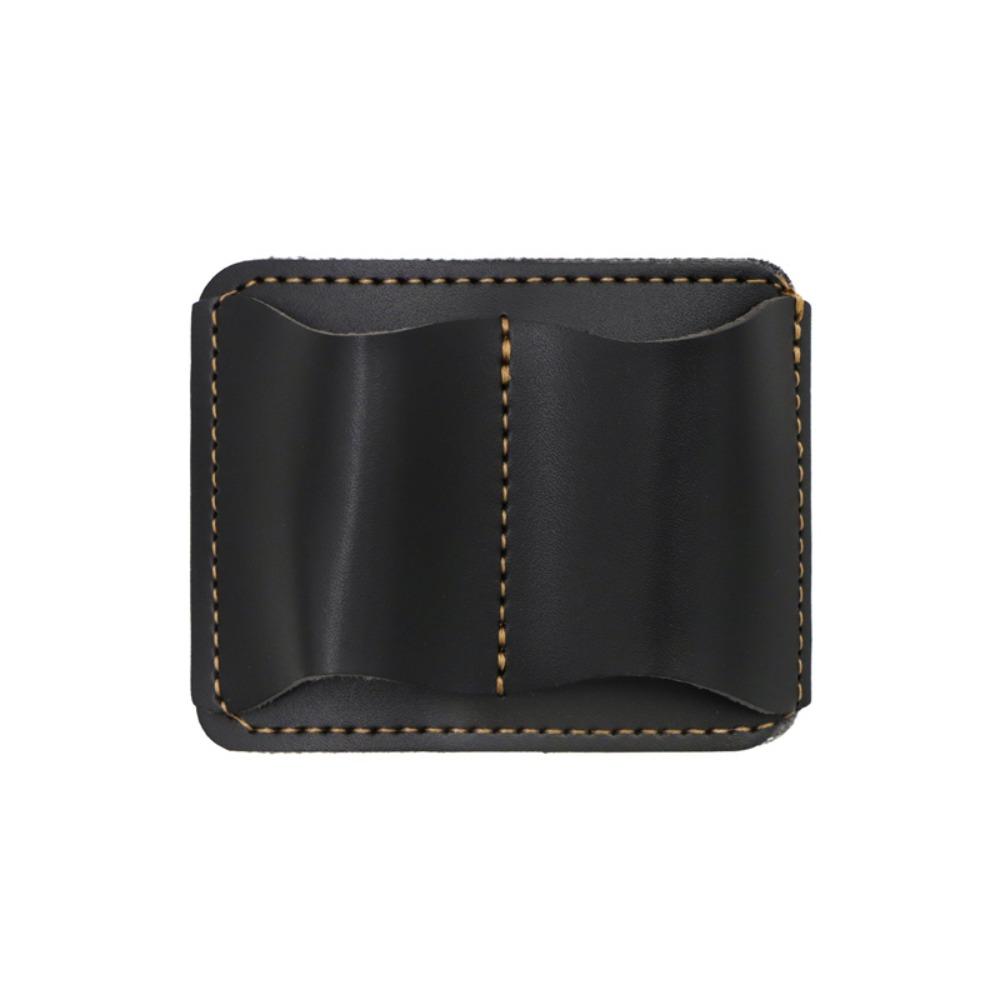 

Шкіряний тримач для ручок ручної роботи з металевим затискачем, чохол для ручок, портативний органайзер для олівців, журнал чорний