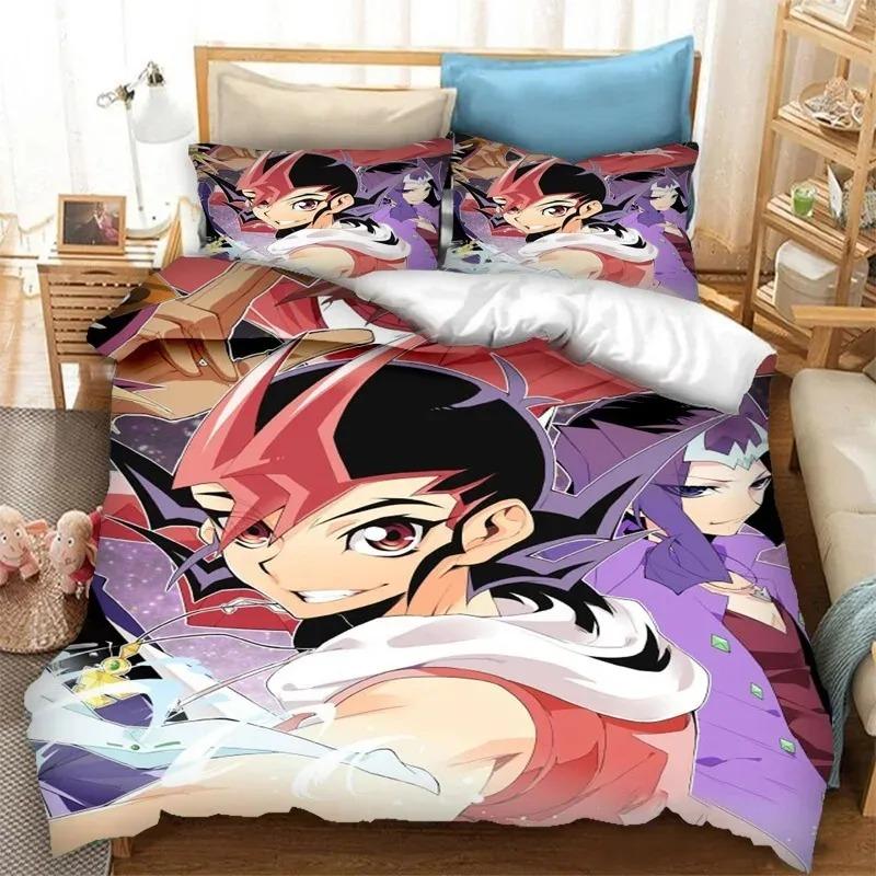 Anime Yu Gi Oh Duel Yugi Bedding Set Twin Queen Size Duvet Cover Pillowcase for Boys Girls Adult Fashion Home Textile