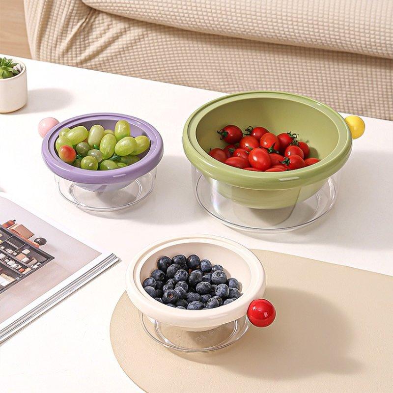 Double Layer Thiened Plastic Drain Basket Two in One Vegetable Waing Tray Multi Functional Fruit Draining Basin