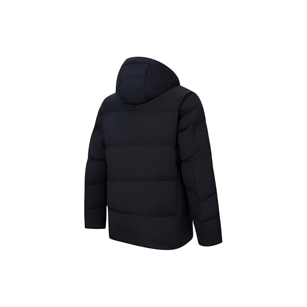 Anta Training Series Letter Zipper Hooded Thick Casual Down Jacket Men Outerwear Basic-Black 152347946-5