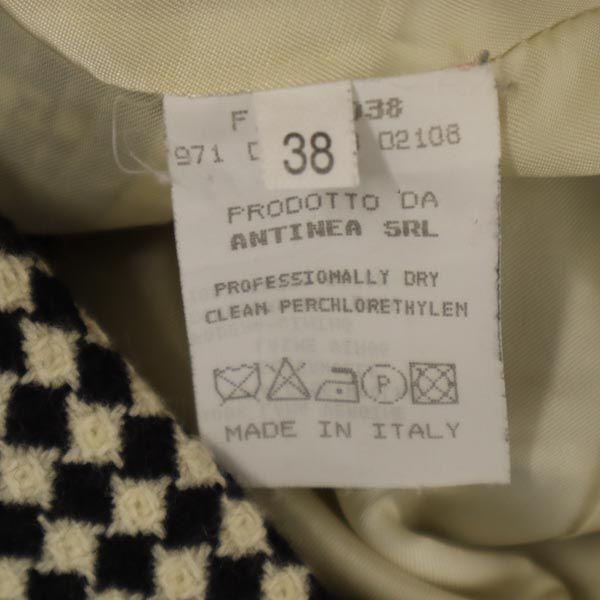 Emporio Armani Made In Italy Wool Tailored Jacket 38 Beige X Black Blazer Women Used