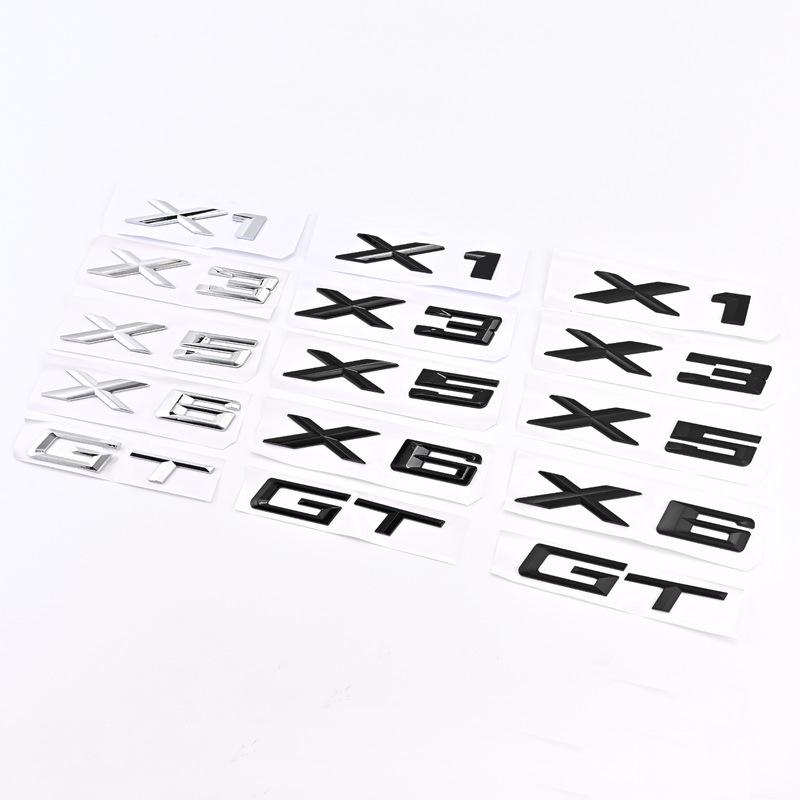 Compatible BMW X1, X3, X5, X6, X6 GT Emblem Badge for Modified Car Rear Trunk.