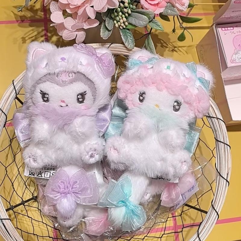 sweet bow my sweet piano kuromi long tail plush toy keychain cinnamoroll Melody soft stuffed Decor pendant
