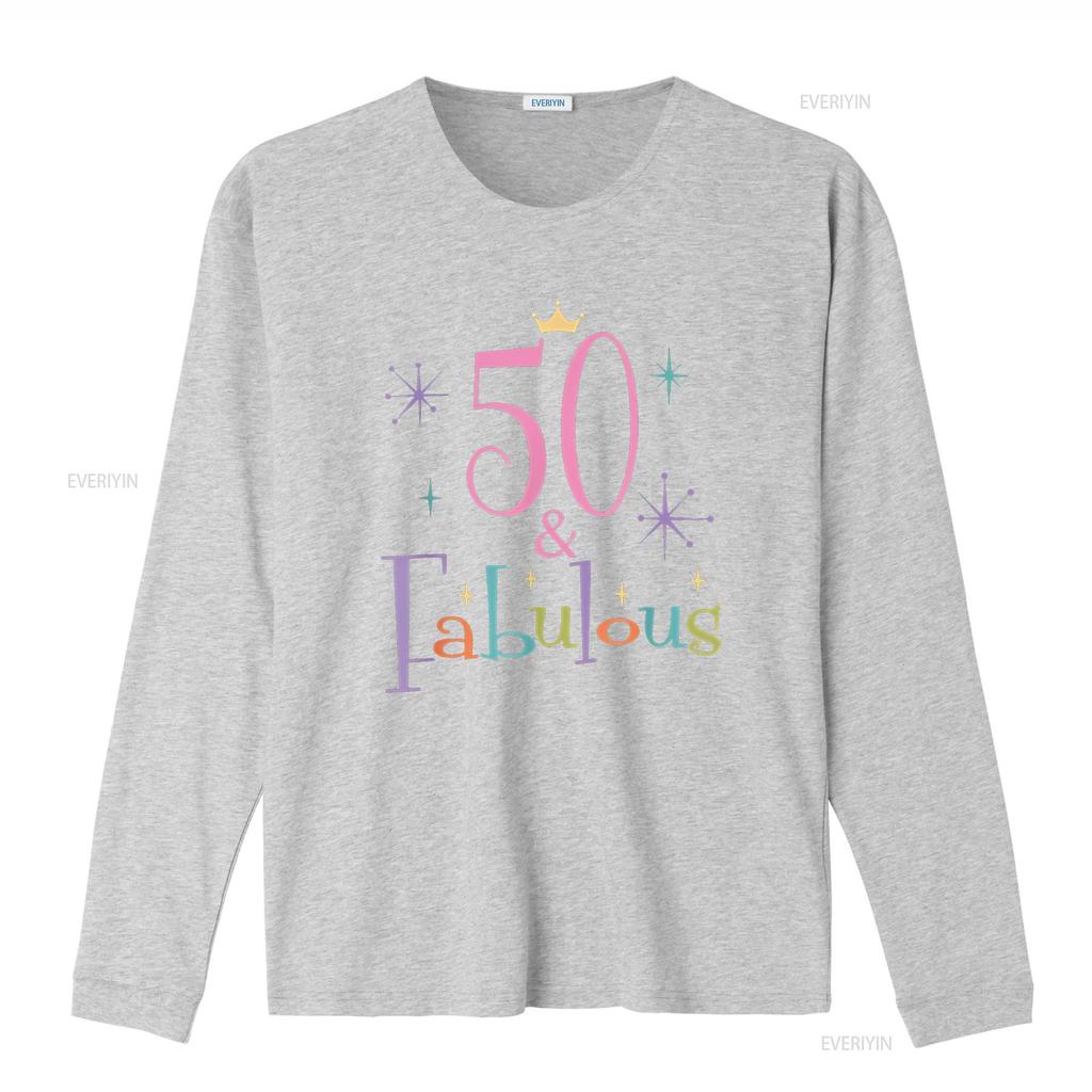 50 and Fabulous Cute 50th Birthday T Shirt vintage Washed Versatile Top For Everyday Wear Soft Comfortable graphic Casual