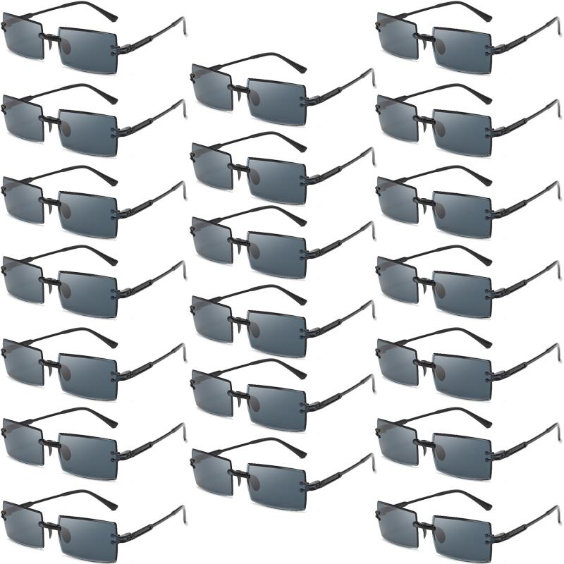 2pcs New Large Frame Square Sunglasses Women Metal Frame Colorful Lens Eyewear  Gradient Design Ladies Snake Decoration Glasses