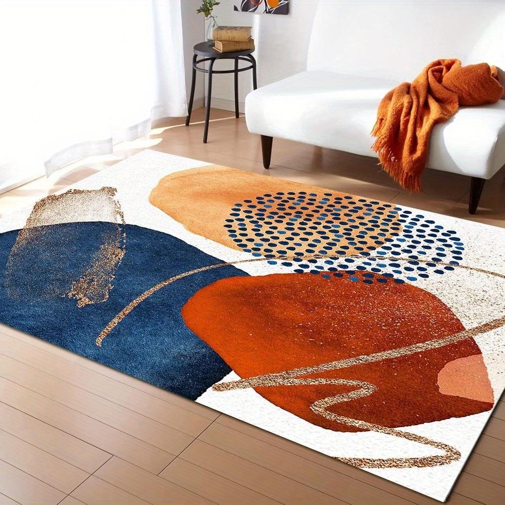 

Mid Century Modern Area Mat Machine Washable Non Slip Backing Durable Living Room Bedroom Entryway Abstract Geometric Design 50x80cm20x31in