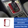 1PC Real Carbon Fiber Car Gear Shift Panel Inner Frame Decoration Sticker For Volkswagen Golf 7 2014-2019 Car Accessories
