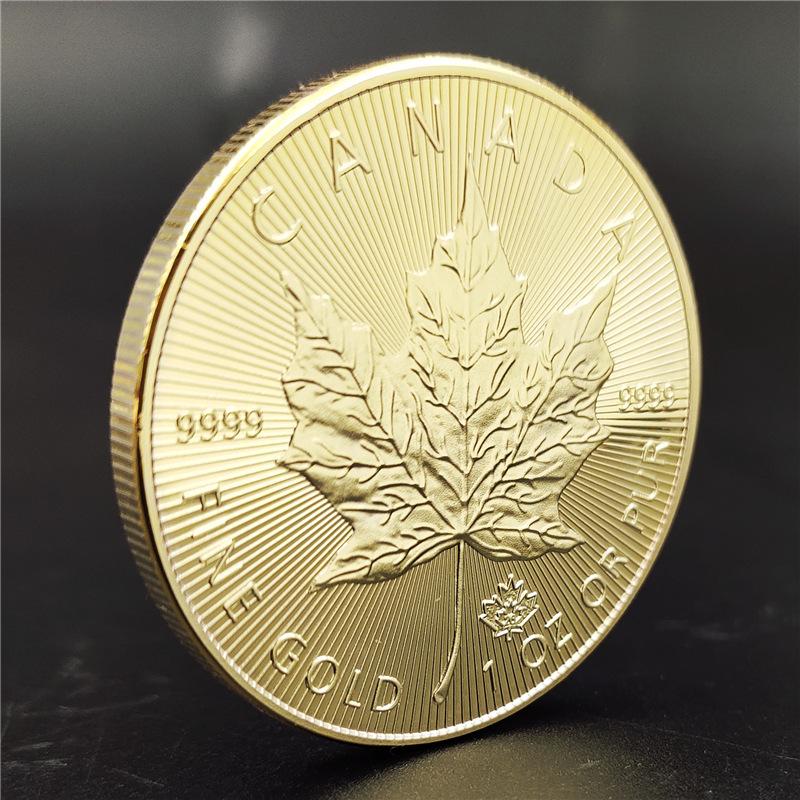 Moneta d'Oro Foglia d'Acero Canadese, 2015, 2020, 2021, 2023, Moneta Commemorativa Foglia d'Acero, Moneta della Regina del Commonwealth, Moneta Commemorativa per il Commercio Estero