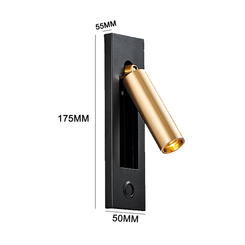 Bedside Led Reading Wall Lamp, Rotatable Wall Spot Lamp, Guest Room Embedded Wall Lamp