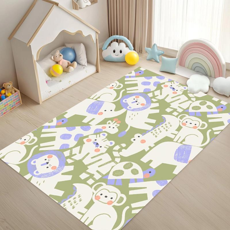 

Cute Cartoon Animal Kids Room Rug Carpet Home Decoration Non Slip Floor Mat Large Area Rug Nordic Style Modern Style 40X60CM