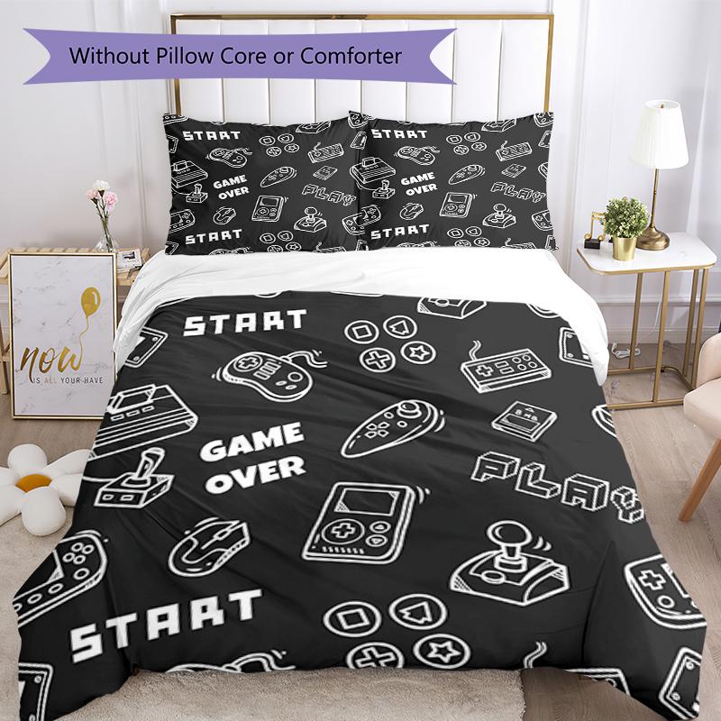3pcs Game Controller Bedding Set Duvet Cover Closure Includes 1 Duvet Cover & 2 Pillowcases, Soft and Comfortable for All Seasons.