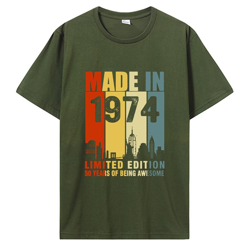 Old Vintage 1974 Birthday Men Women T-Shirt Wife Husband B-Day Presents Sayings Quote Graphic Clothing Oversized Tshirt