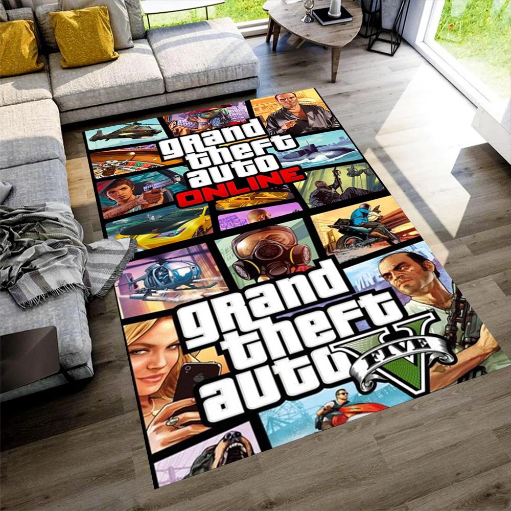 Grand Theft Auto Floor Rug Office Rug Perfect for Hallway Balcony Living Rooms Study room Anti-slip Rug Office home decor