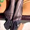 Ultra Thin Shiny Tight Stockings Women's High Waisted Black Vertical Silk Sexy Long Stockings Glossy Transparent Pantyhose