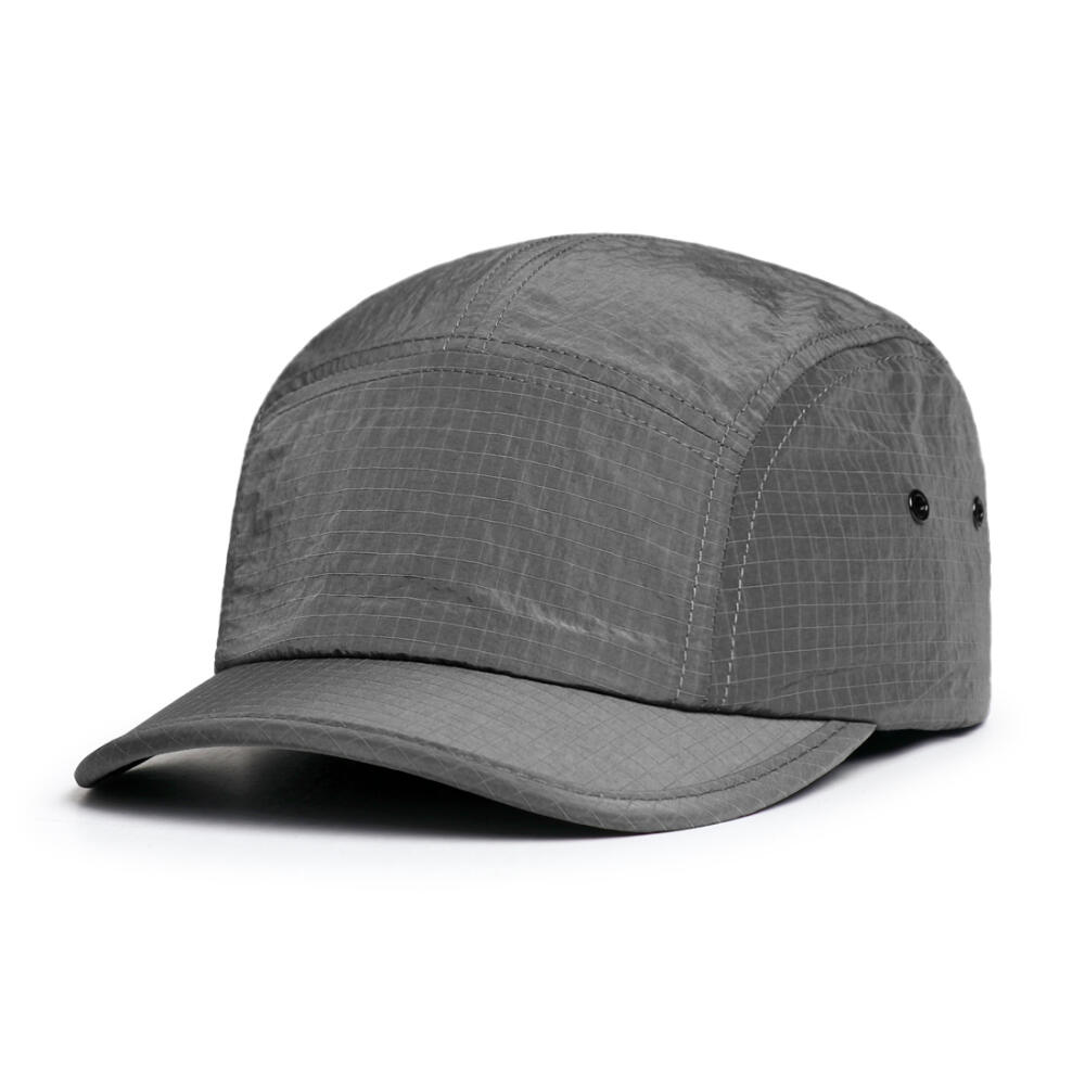 Korean 5 Panel Short Brim Baseball Cap, Nylon Mesh Solid Hat for Men Women Outdoor Running Casual Headwear