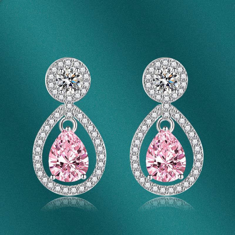 BELLA BOX Luxus Frauen Wasser Tropfen Hohl Ohrringe Birnenförmige Ohrringe Hochzeit Verlobung Party Geschenk