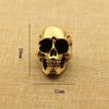 Solid Heavy Brass Skull Head Ornament Table Figurines Decorations Copper Punk Hip Hop Home Decors Accessories Bronze Miniatures