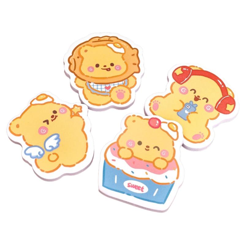 Pack of 4 Cute Pet Shape Design  Stick Note Selves Adhesive Write Pad Removable for Journaling Office School 1