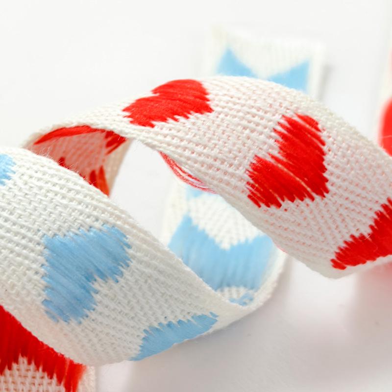 5 Yards/Roll Christmas Ribbon Wedding DIY Craft Ribbon Christmas Decorations Love Jacquard Embroidery Ribbon Handmade 16mm
