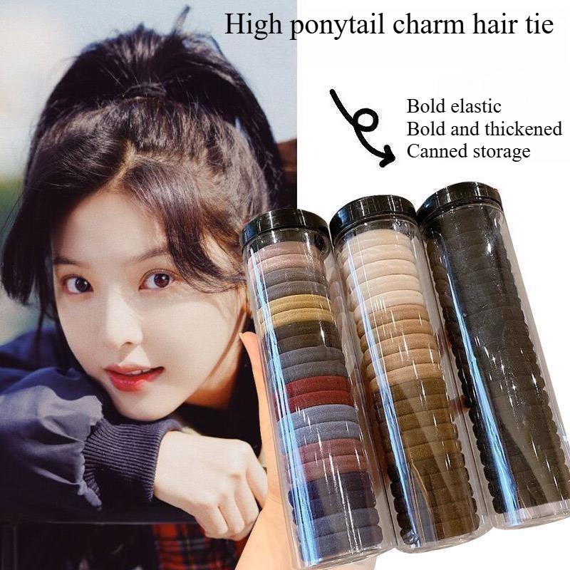 20PCS High Elastic Headband Seamless Rubber Band Hair Rope High Ponytail Hair Band Towel Ring Hair Care Weaving