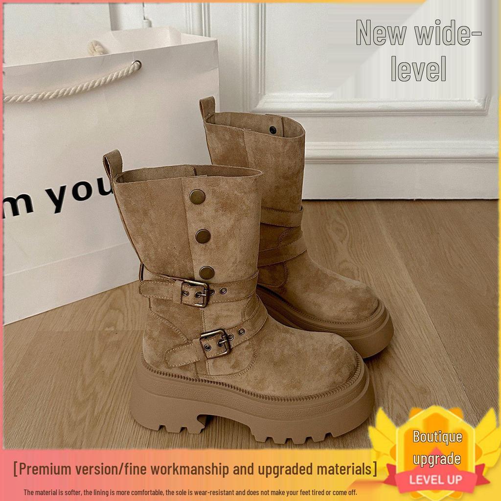 Women's Thick-Soled Height-Boosting Mid-Calf Martin Boots - Autumn/Winter 2025 Edition