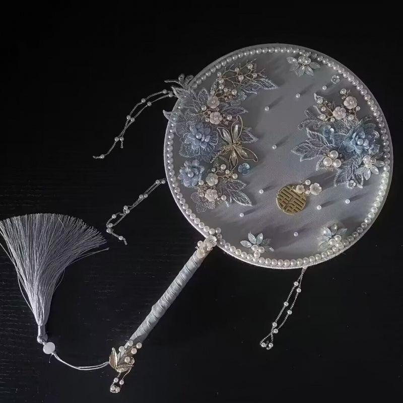 Ręcznie robiony dwustronny zestaw chińskich wachlarzy ślubnych dla panien młodych i druhen