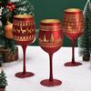 2Pcs/Lot, Electroplated engraved glass red wineglass, Colorful goblet, Whisky wine-glass, Creative egg cup, Bar home beer mug
