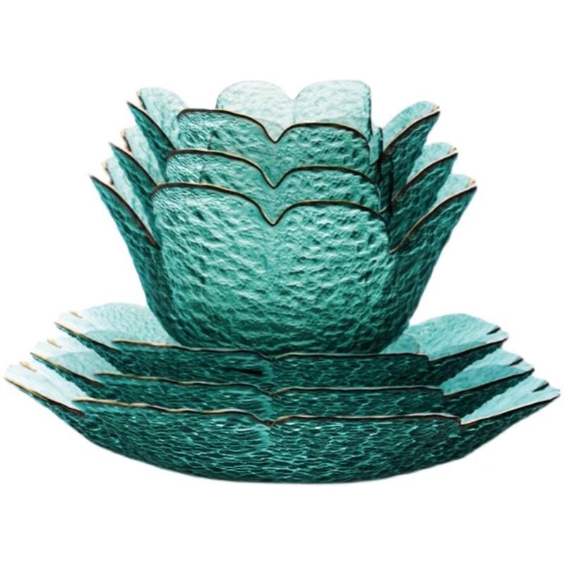 Ru Han Japanese Petal Glass Bowl Set