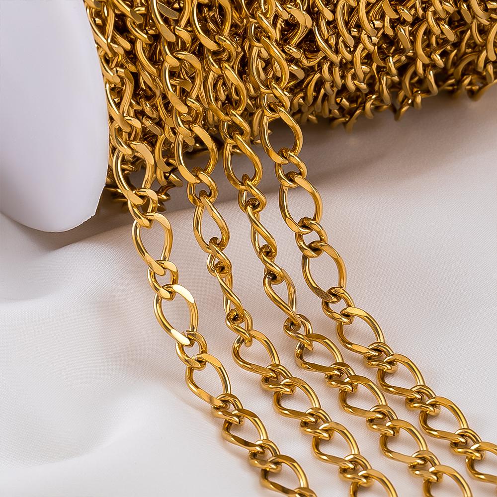No Fade 2M 1M 0.5M Stainless Steel Twisted Circular Link Chain Thick Grinding Chains for DIY Necklaces Bracelets Jewelry Making